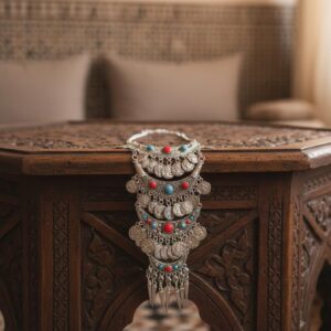 Amazigh Berber Beaded Necklace Red Blue Traditional Wedding Jewelry