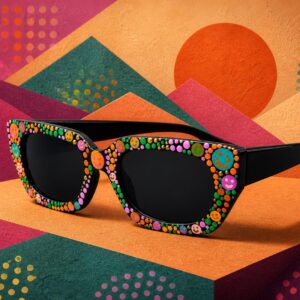 Amazigh TISIT Mirror Hand Painted Sunglasses Festival Wear