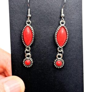 Amazigh Berber Earrings with Silver Coral Inspired Design