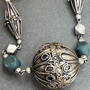 Vintage Berber Amazigh Amber Resin Bead North African Necklace