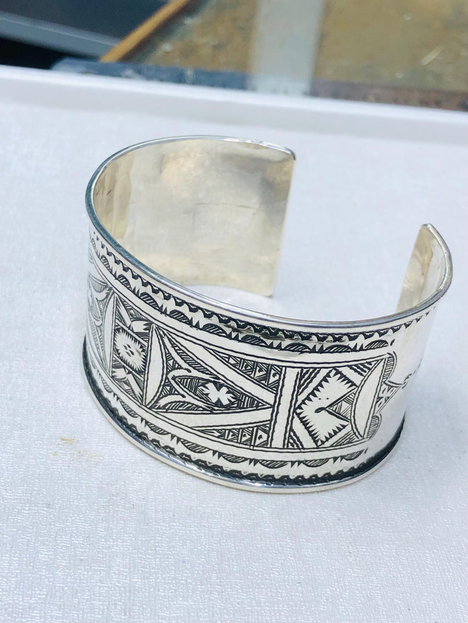 Amazigh Tuareg Berber Gravé Maroc Bracelet Silver Engraved Jewelry