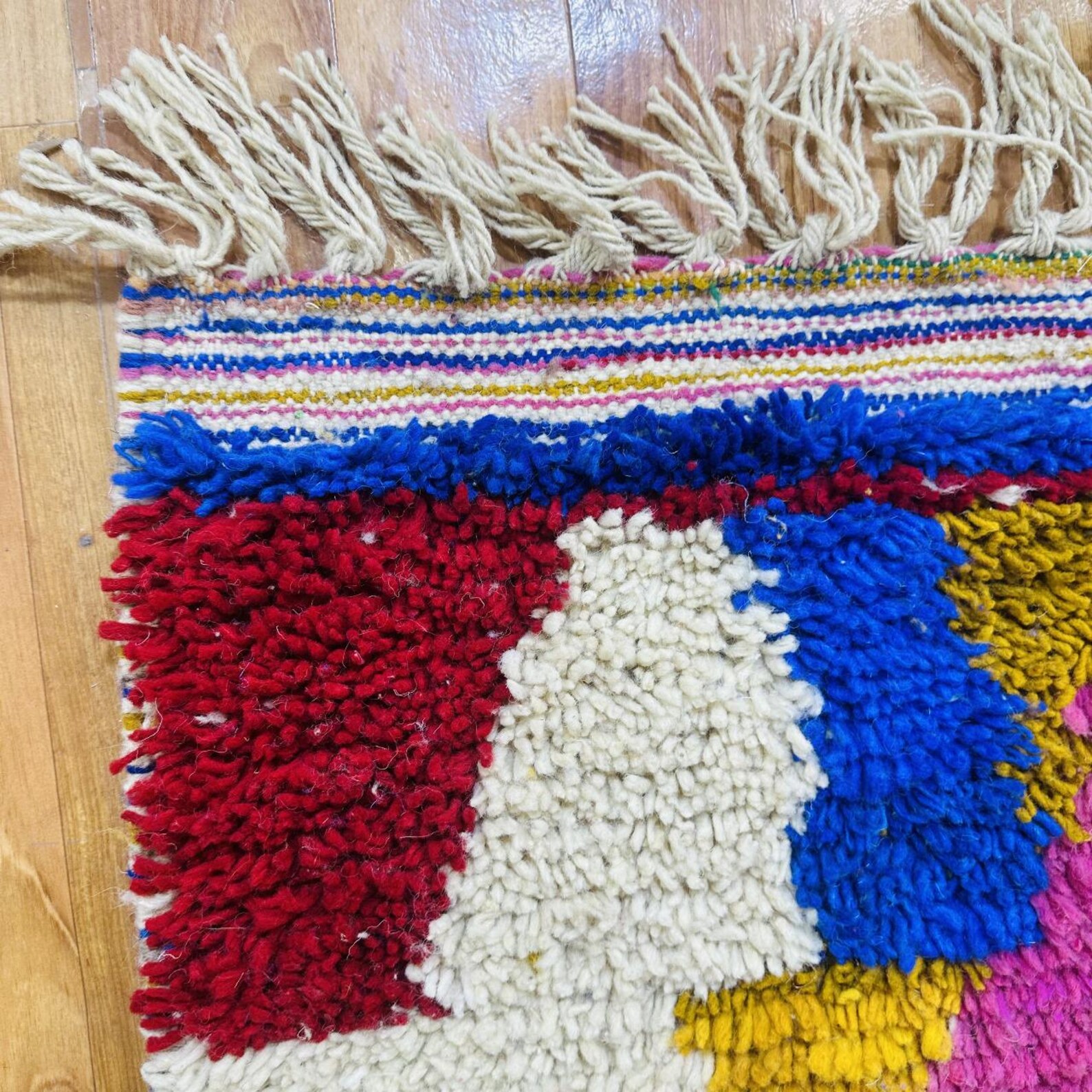 Amazigh Berber Diamond Handwoven Colorful Custom Wool Rug