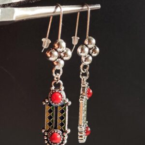 Amazigh Berber Kabyle Earrings Silver Tone Cultural Jewelry Design