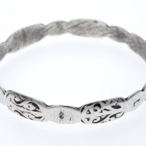 Antique Amazigh Berber TANANE Silver Bracelet with Engraved Design