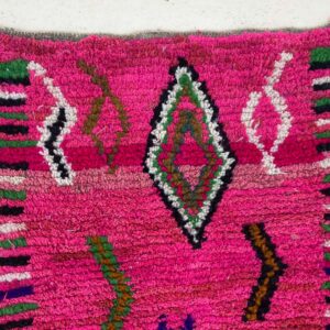 Amazigh Pink Berber Wool Rug with Tribal Home Decor