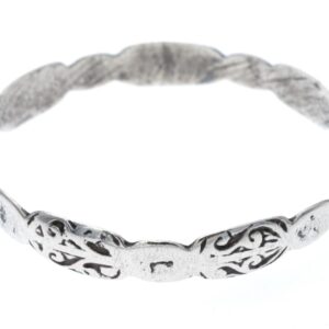 Antique Amazigh Berber TANANE Silver Bracelet with Engraved Design