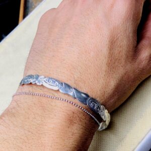 Amazigh Tuareg Sahara Silver Tribal Engraved Heritage Bracelet