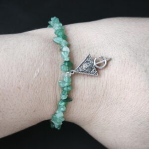 Amazigh Kabyle Berber Fibule Bracelet with Natural Stone Charms