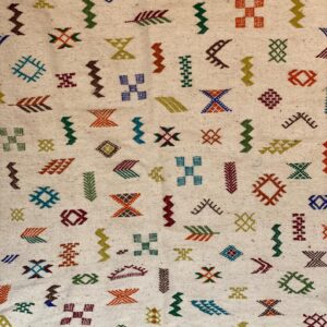Amazigh Berber Tifinagh Symbols Wool Kilim Runner Rug