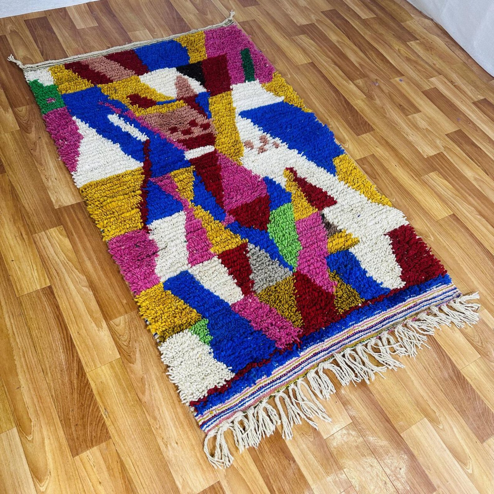 Amazigh Berber Diamond Handwoven Colorful Custom Wool Rug