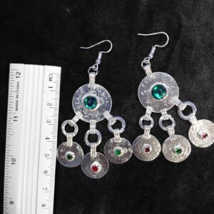Amazigh Colorful Stones Traditional Handmade Earrings with Heritage Design
