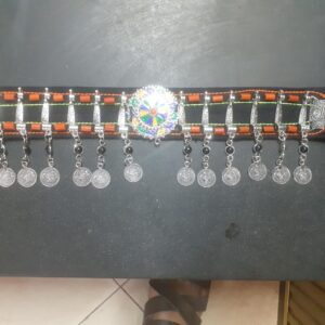 Amazigh Berber Beaded Belt with Silver Plated Artisan Design