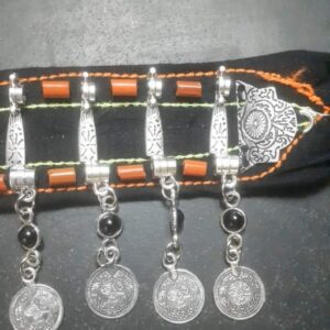 Amazigh Berber Beaded Belt with Silver Plated Artisan Design