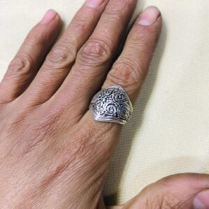 Amazigh Berber Tuareg Silver Tribal Engraved Adjustable Ring