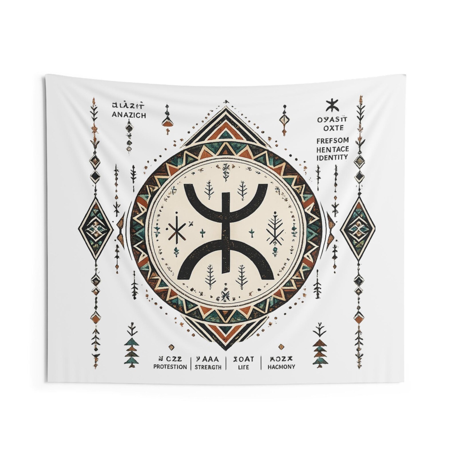 Amazigh Berber Tifinagh Symbol Tapestry Wall Art Decor