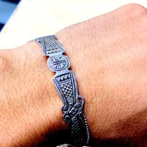 Amazigh Berber Gravé 925 Silver Engraved Cuff Bracelet