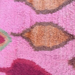 Colorful Berber Azilal Wool Rug with Geometric Handmade Design