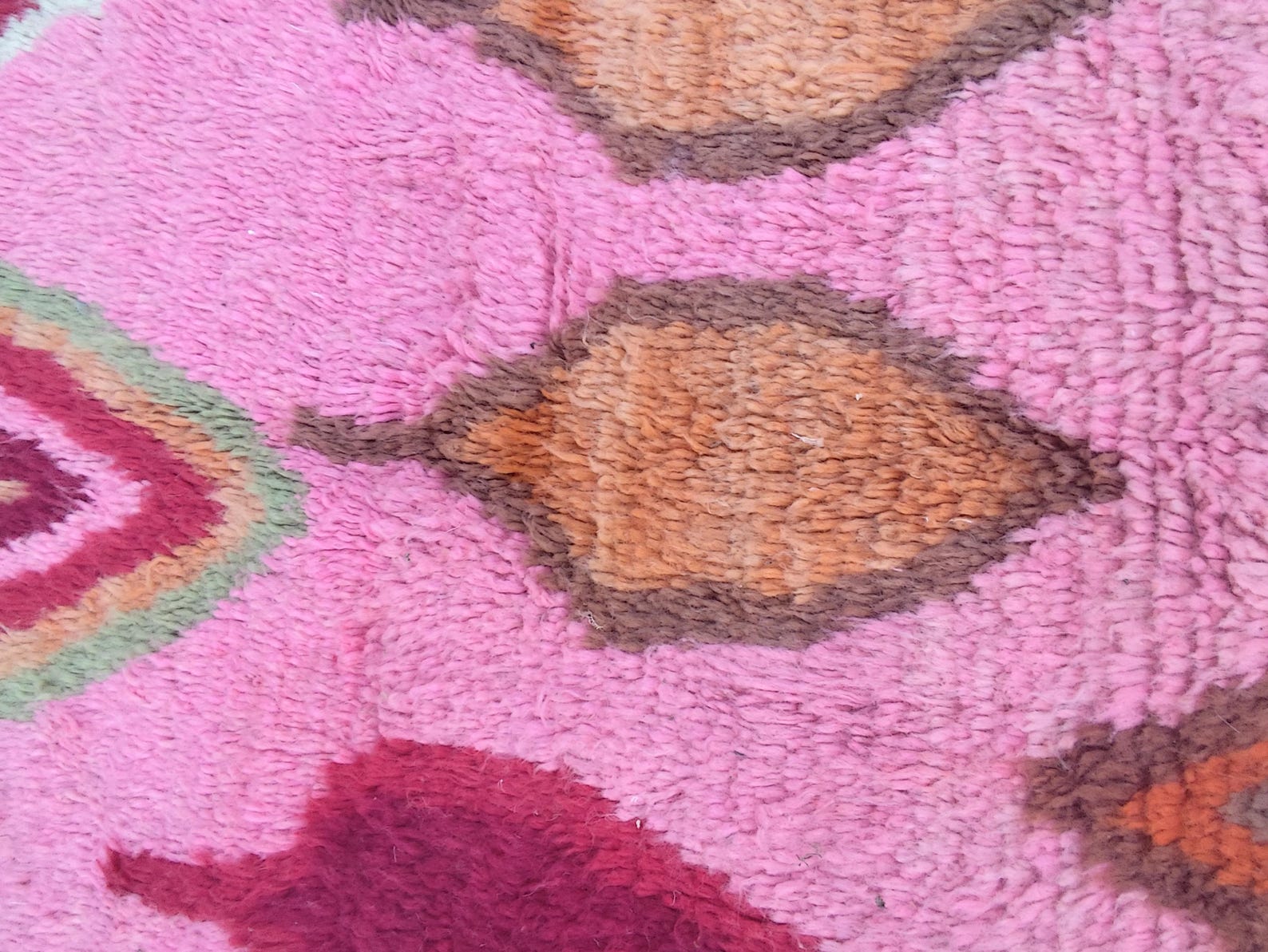 Colorful Berber Azilal Wool Rug with Geometric Handmade Design