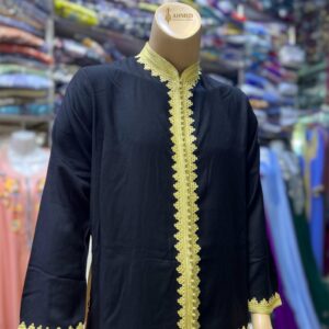 Amazigh Men's Cotton Tunic with Handmade Ethnic Trim