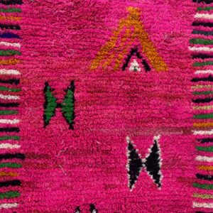 Amazigh Pink Berber Wool Rug with Tribal Home Decor