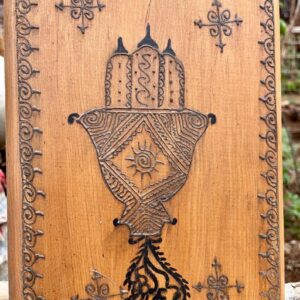 Amazigh Berber Hand of Fatima Wooden Wall Art Decor