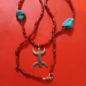 Amazigh Berber Handmade Necklace with Metal Pendant and Beads