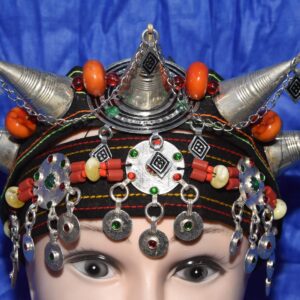 Amazigh Berber Asni Crown Tiara Head Jewelry Set with Earrings