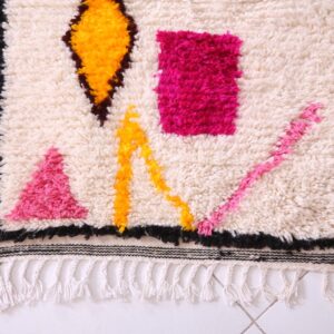Amazigh Berber Azilal Beni Ourain Colorful Wool Rug with Symbols