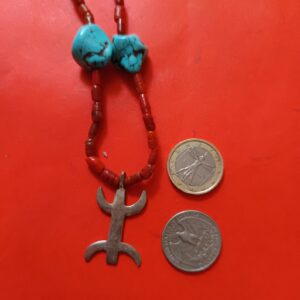 Amazigh Berber Handmade Necklace with Metal Pendant and Beads