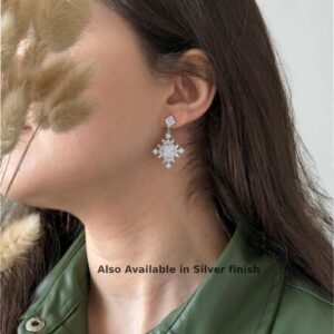Amazigh Lion’s Paw Geometric Drop Earrings with Gold Vermeil Finish