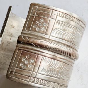 Amazigh Berber Vintage Wide Silver Bracelet from Siwa Egypt