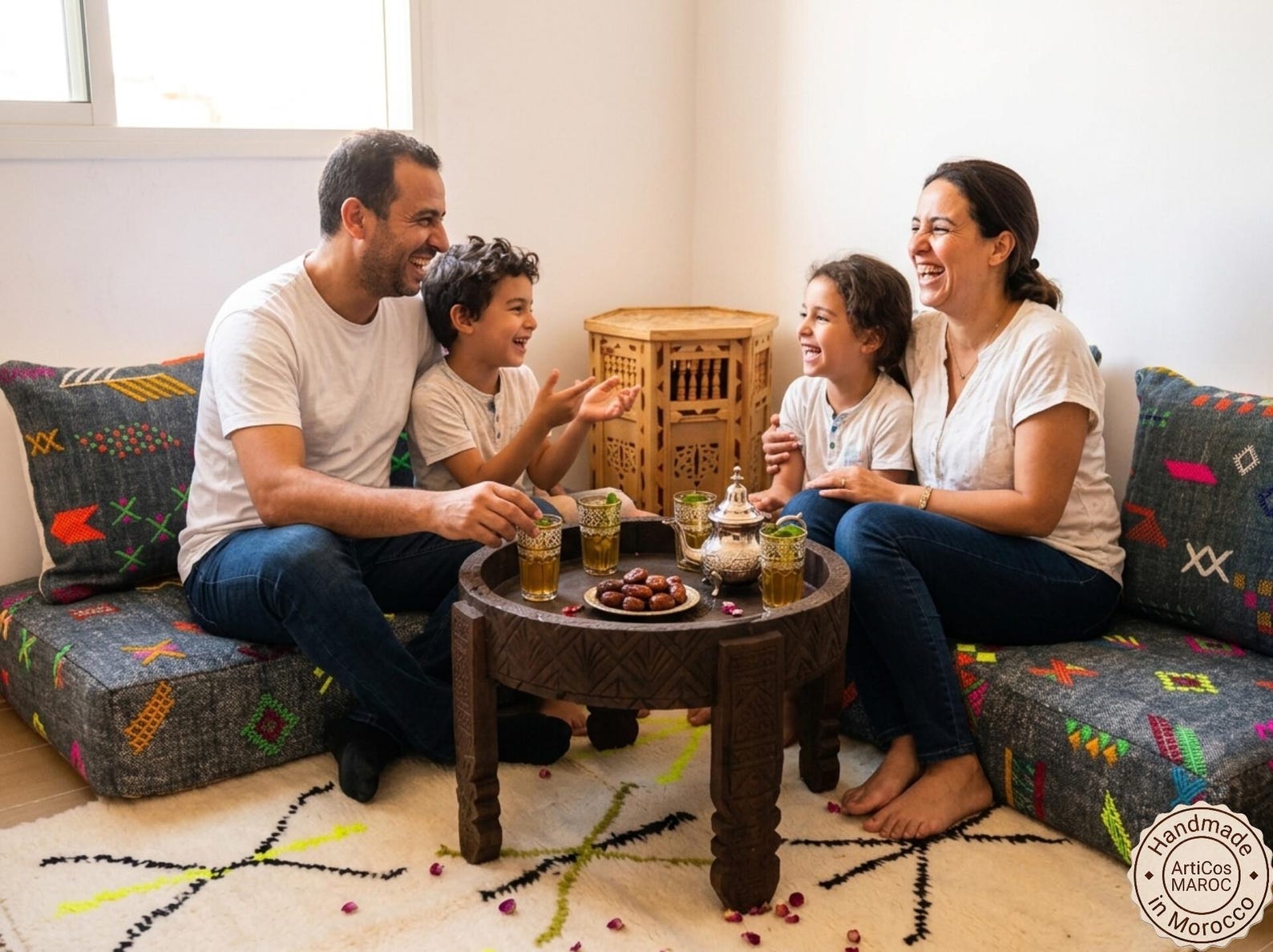 Amazigh Berber Modular Floor Sofa Seating Pouf for Living Room