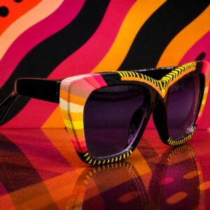 Amazigh TAZWAGT Hand Painted Sunset Sunglasses Recycled Wear