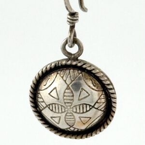 Amazigh Silver Earrings with Hand Etched Traditional Berber Design