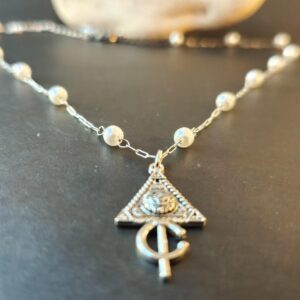 Amazigh Berber Kabyle Fibule Necklace with Pearls and Pendant