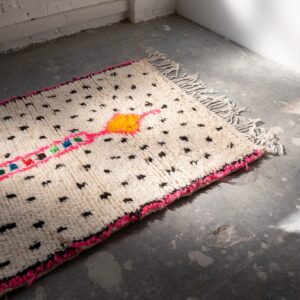 Amazigh Azilal Berber Handmade Wool Rug with Central Motif
