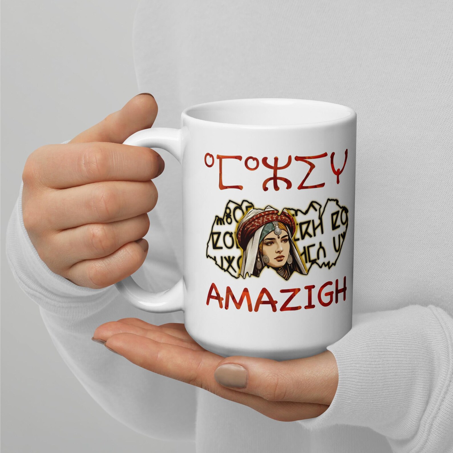 Amazigh Berber Tifinagh Yaz Symbol Glossy Ceramic Mug