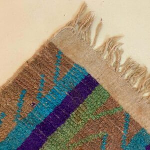Hand-Knotted Azilal Berber Wool Rug with Tribal Symbol Sampler