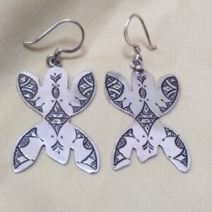 Amazigh Berber Tifinagh Sterling Silver Earrings Ethnic Design