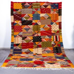 Amazigh Taznakht Handwoven Patchwork Artistic Berber Wool Rug