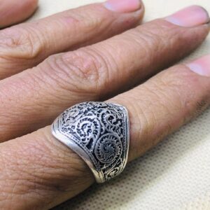 Amazigh Berber Tuareg Silver Tribal Engraved Adjustable Ring