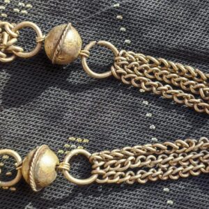 Antique Amazigh Beaded Silver Headdress Fibula with Brooch Details