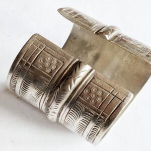 Amazigh Berber Vintage Wide Silver Bracelet from Siwa Egypt