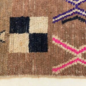 Hand-Knotted Azilal Berber Wool Rug with Tribal Symbol Sampler