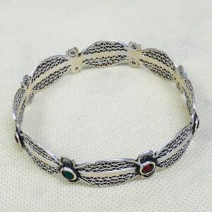 Berber Amazigh Gravé 925 Silver Handmade Cuff Bracelet