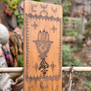 Amazigh Berber Hand of Fatima Wooden Wall Art Decor