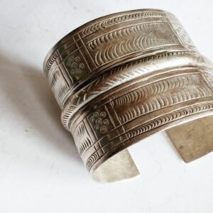 Amazigh Berber Vintage Wide Silver Bracelet from Siwa Egypt