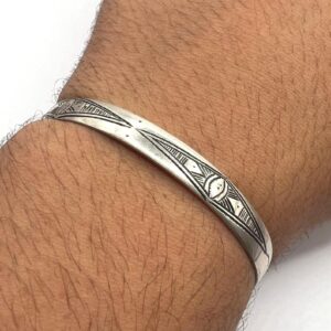 Amazigh Berber Tuareg Sterling Silver Bangle Bracelet African Tribal Jewelry