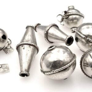 Antique Berber Amazigh Silver Beads Necklace Lot of 7