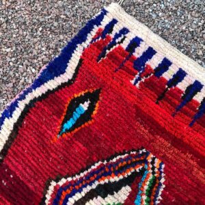 Amazigh Boujaad Wool Rug with Colorful Geometric Berber Patterns